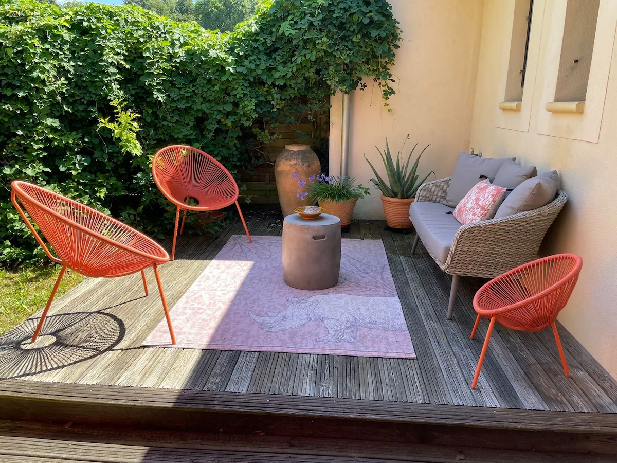 Terrasse du gîte Le Logis - Les Maisons de Valadier